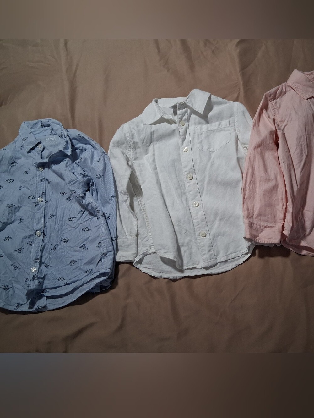 Carter's Gymboree Cat & Jack Boys Button-Down Shirts Blue White Pink Bundle 4T